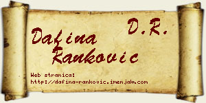 Dafina Ranković vizit kartica